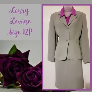 Larry Levine Light Gray, Suit & Skirt. Size 12P